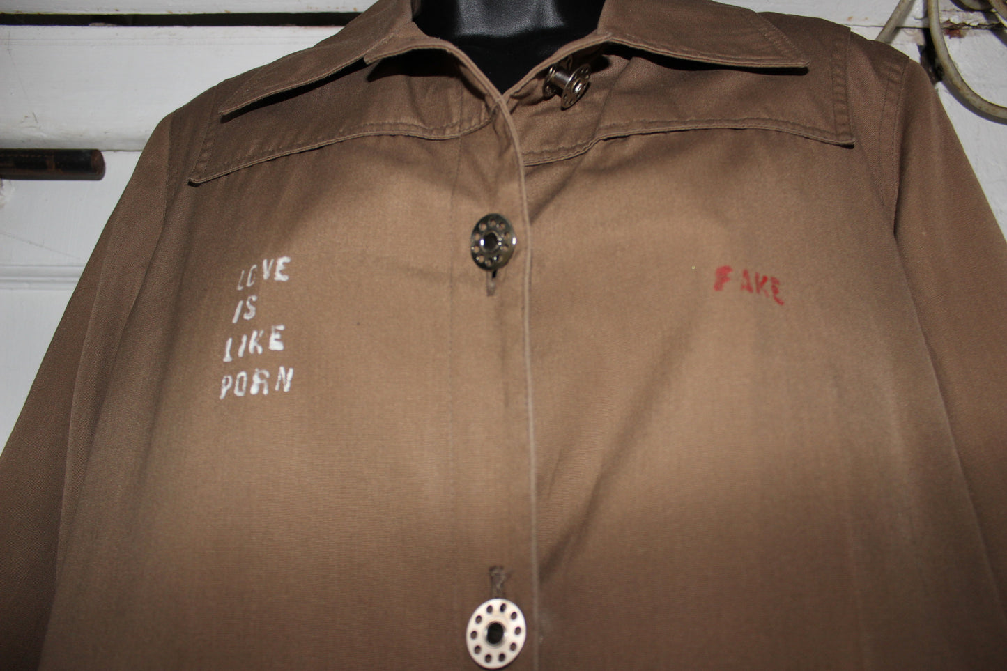 LOVE IS LIKE PORN, FAKE TRENCH COAT