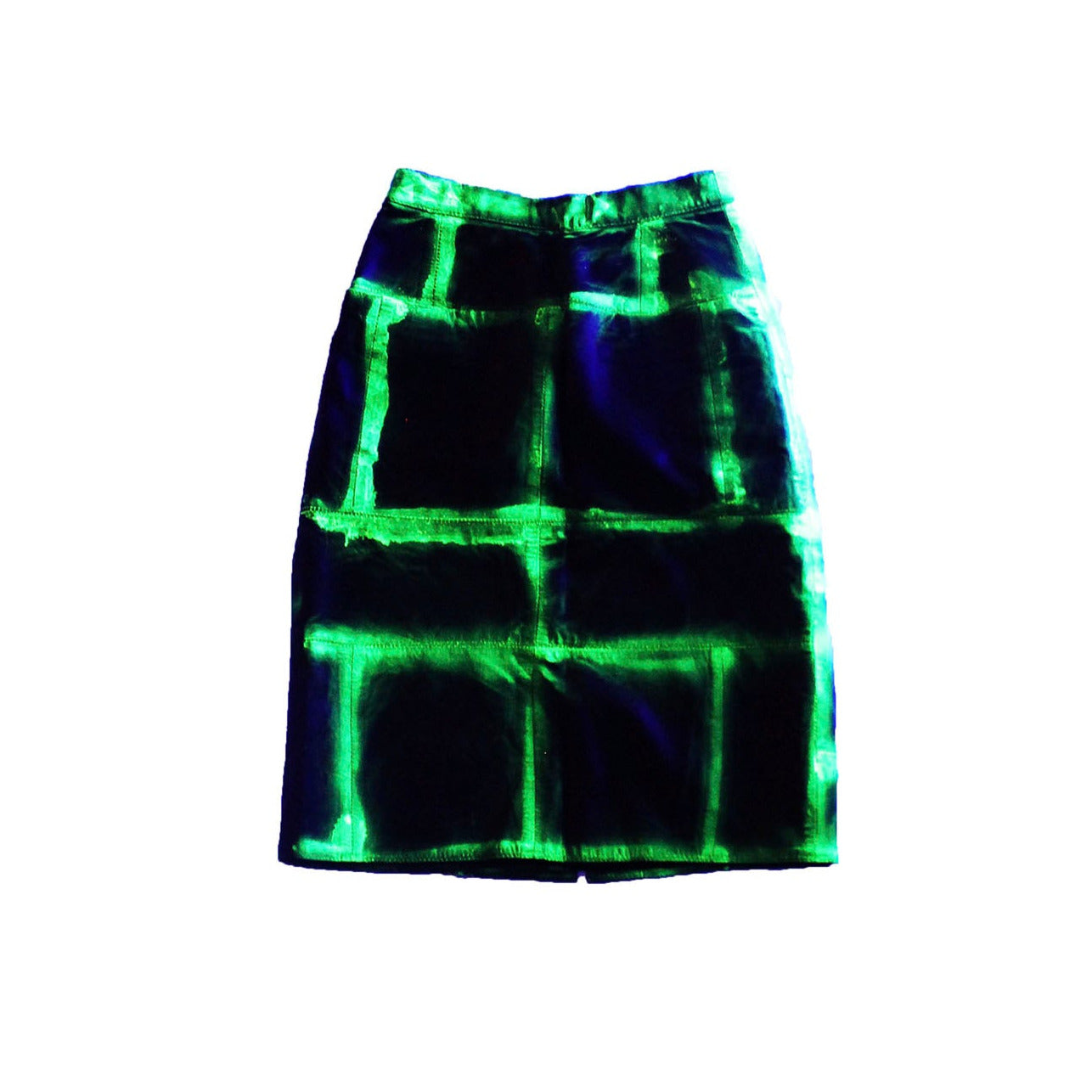 FLUOR PAINTED LEATHER SKIRT